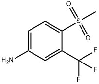 4-(Methylsulphonyl)-3-(trifluoromethyl)aniline, 4-Amino-2-(trifluoromethyl)phenyl methyl sulphone Structure