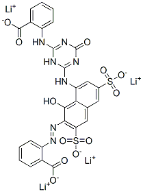 2-[[8-[[6-[(2-Carboxyphenyl)amino]-1,4-dihydro-4-oxo-1,3,5-triazin-2-yl]amino]-1-hydroxy-3,6-disulfo-2-naphthalenyl]azo]benzoic acid, tetralithium salt 구조식 이미지