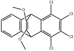 1,2,3,4-테트라클로로-9,10-디하이드로-11,12-디메톡시-9,10-에테노안트라센 구조식 이미지