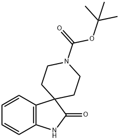 1,2-DIHYDRO-2-OXO-SPIRO[3H-INDOLE-3,4′-PIPERIDINE]-1′-카르복실산1,1-디메틸레틸에스테르 구조식 이미지