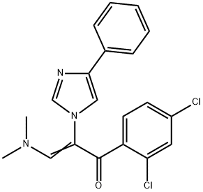 2-Propen-1-one,  1-(2,4-dichlorophenyl)-3-(dimethylamino)-2-(4-phenyl-1H-imidazol-1-yl)- Structure