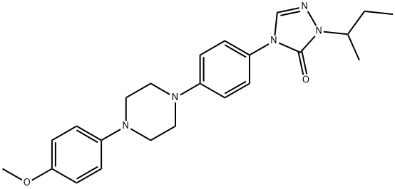 2,4-Dihydro-4-[4-[4-(4-methoxyphenyl)-1-piperazinyl]phenyl]-2-(1-methylpropyl)-3H-1,2,4-triazol-3-one 구조식 이미지