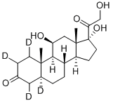 5A-PREGNAN-11B,17A,21-TRIOL-3,20-DIONE-1,2,4,5-D4 Structure