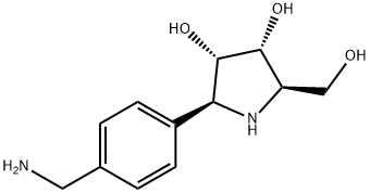 3,4-Pyrrolidinediol, 2-4-(aminomethyl)phenyl-5-(hydroxymethyl)-, (2S,3S,4R,5R)- Structure