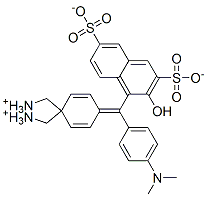 hydrogen [4-[[4-(dimethylamino)phenyl](2-hydroxy-3,6-disulphonato-1-naphthyl)methylene]cyclohexa-2,5-dien-1-ylidene]dimethylammonium Structure