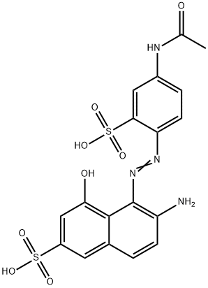 5-[(4-acetamido-2-sulphonatophenyl)azo]-6-amino-4-hydroxynaphthalene-2-sulphonic acid  Structure