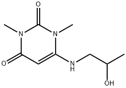 2,4(1H,3H)-Pyrimidinedione, 6-[(2-hydroxypropyl)amino]-1,3-dimethyl- (9CI) 구조식 이미지