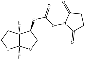 [(3R,3aS,6aR)-히드록시헥사히드로푸로[2,3-β]푸라닐숙신이미딜카르보네이트 구조식 이미지
