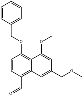 4-(벤질록시)-5-메톡시-7-(메톡시메틸)-1-나프탈데하이드 구조식 이미지