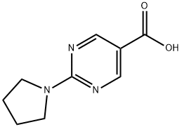 2-피롤리딘-1-일피리미딘-5-카르복실산 구조식 이미지