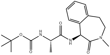 Tert-Butyl(S)-1-((S)-3-methyl-2-oxo-2,3,4,5-tetrahydro-1H-benzo[d]azepin-1-ylamino)-1-oxopropan-2-ylcarbamate 구조식 이미지