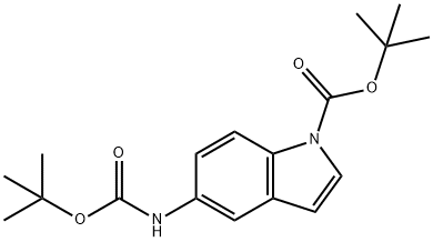 5-(tert-butoxycarbonylamino)-1-(tert-butoxycarbonyl)indole 구조식 이미지