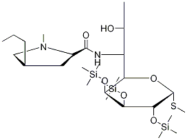 Methyl 6,8-Dideoxy-6-[[[(2S,4R)-1-Methyl-4-propyl-2-pyrrolidinyl]carbonyl]aMino]-1-thio-2,3,4-tris-O-(triMethylsilyl)-D-erythro-α-D-galacto-octopyranoside 구조식 이미지