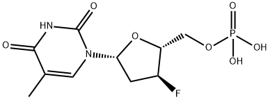 3'-플루오로-3'-데옥시티미딘모노포스페이트 구조식 이미지