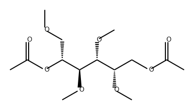 1-O,3-O,4-O,5-O-Tetramethyl-D-galactitol 2,6-diacetate 구조식 이미지