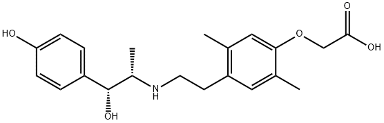 2-[4-[2-[[1-hydroxy-1-(4-hydroxyphenyl)propan-2-yl]amino]ethyl]-2,5-dimethyl-phenoxy]acetic acid 구조식 이미지