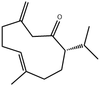 (2S,5E)-5-Methyl-9-methylene-2-isopropyl-5-cyclodecen-1-one 구조식 이미지