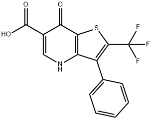 7-OXO-3-PHENYL-2-(TRIFLUOROMETHYL)-4,7-DIHYDROTHIENO[3,2-B]PYRIDINE-6-CARBOXYLIC ACID Structure
