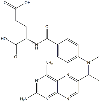 N-[4-[[1-(2,4-Diamino-6-pteridinyl)ethyl]methylamino]benzoyl]-L-glutamic acid Structure