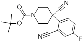 1-BOC-4-CYANO-4-(4-FLUORO-2-CYANOPHENYL)-PIPERIDINE Structure