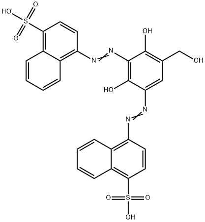 4,4'-[[2,4-dihydroxy-5-(hydroxymethyl)-1,3-phenylene]bis(azo)]bisnaphthalene-1-sulphonic acid Structure