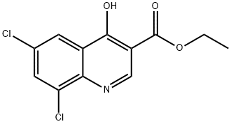 6,8-DICHLORO-4-HYDROXYQUINOINE-3-CARBOXYLIC ACID ETHYL ESTER 구조식 이미지