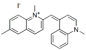 1,6-dimethyl-2-[(1-methyl-4(1H)-quinolylidene)methyl]quinolinium iodide 구조식 이미지