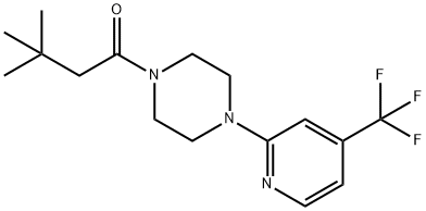 PIPERAZINE, 1-(3,3-DIMETHYL-1-OXOBUTYL)-4-[4-(TRIFLUOROMETHYL)-2-PYRIDINYL]- Structure