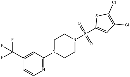 PIPERAZINE, 1-[(4,5-DICHLORO-2-THIENYL)SULFONYL]-4-[4-(TRIFLUOROMETHYL)-2-PYRIDINYL]- 구조식 이미지