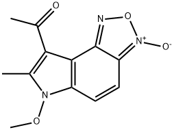 8-ACETYL-6-METHOXY-7-METHYL-6H-[1,2,5]OXADIAZOLO[3,4-E]INDOLE 3-OXIDE Structure
