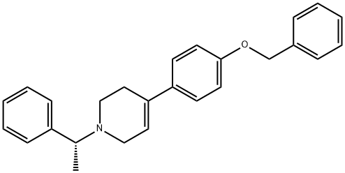 (R)-4-(4-(benzyloxy)phenyl)-1-(1-phenylethyl)-1,2,3,6-tetrahydropyridine 구조식 이미지