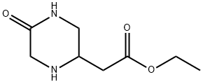 2-Piperazineaceticacid,5-oxo-,ethylester(9CI) Structure