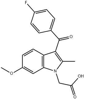 3-(p-Fluorobenzoyl)-6-methoxy-2-methyl-1H-indole-1-acetic acid 구조식 이미지