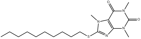 8-(Decylthio)-3,7-dihydro-1,3,7-trimethyl-1H-purine-2,6-dione Structure