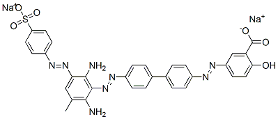 disodium 5-[[4'-[[2,6-diamino-3-methyl-5-[(4-sulphonatophenyl)azo]phenyl]azo][1,1'-biphenyl]-4-yl]azo]salicylate 구조식 이미지