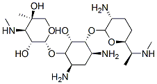 (2R,3R,4R,5R)-2-[(1S,2S,3R,4S,6R)-4,6-diamino-3-[(2R,3R,6S)-3-amino-6-[(1R)-1-methylaminoethyl]oxan-2-yl]oxy-2-hydroxy-cyclohexyl]oxy-5-methyl-4-methylamino-oxane-3,5-diol Structure