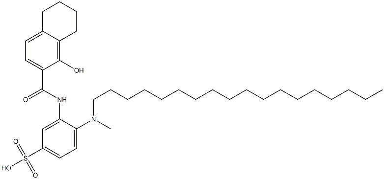 4-(methyloctadecylamino)-3-[(5,6,7,8-tetrahydro-1-hydroxy-2-naphthyl)carbamoyl]benzenesulphonic acid 구조식 이미지
