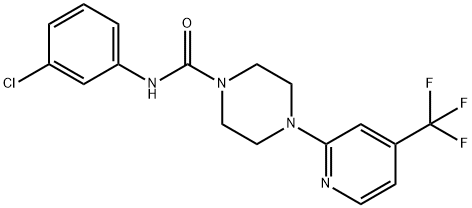 1-PIPERAZINECARBOXAMIDE, N-(3-CHLOROPHENYL)-4-[4-(TRIFLUOROMETHYL)-2-PYRIDINYL]- 구조식 이미지