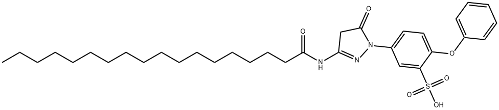 5-[4,5-DIHYDRO-5-OXO-3-[(1-OXOOCTADECYL)AMINO]-1H-PYRAZOL-1-YL]-2-PHENOXY-BENZENESULFONIC ACID 구조식 이미지