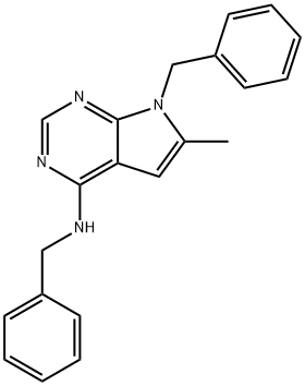 4-벤질아미노-6-메틸-7-벤질피롤로(2,3-d)피리미딘 구조식 이미지