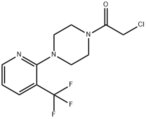 1-(Chloroacetyl)-4-[3-(trifluoromethyl)pyridin-2-yl]piperazine, 2-[4-(Chloroacetyl)piperazin-1-yl]-3-(trifluoromethyl)pyridine 구조식 이미지