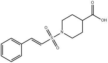 1-[[(E)-2-페닐비닐]술포닐]피페리딘-4-카르복실산 구조식 이미지