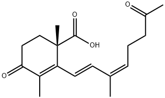 (S)-1,3-Dimethyl-2-[(1E,3Z)-3-methyl-7-oxo-1,3-octadienyl]-4-oxo-2-cyclohexene-1-carboxylic acid Structure