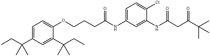 2'-Chloro-5'-[4-(2,4-di-tert-pentylphenoxy)butyrylamino]-4,4-dimethyl-3-oxopentananilide 구조식 이미지
