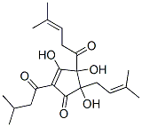 3,4,5-Trihydroxy-2-isovaleryl-5-(3-methyl-2-butenyl)-4-(4-methyl-3-pentenoyl)-2-cyclopenten-1-one 구조식 이미지