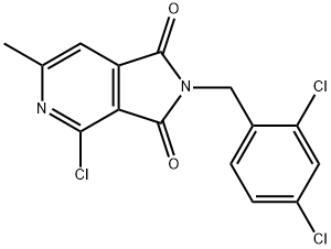4-chloro-2-(2,4-dichlorobenzyl)-6-methyl-2,3-dihydro-1H-pyrrolo[3,4-c]pyridine-1,3-dione 구조식 이미지