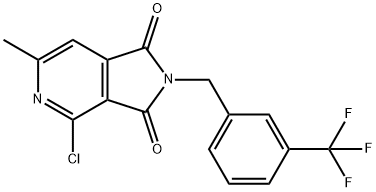 4-Chloro-6-methyl-2-[3-(trifluoromethyl)Benzyl]-2,3-dihydro-1H-pyrrolo[3,4-c]pyridine-1,3-dione 구조식 이미지