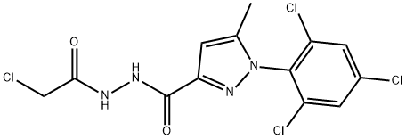 N'3-(2-CHLOROACETYL)-5-METHYL-1-(2,4,6-TRICHLOROPHENYL)-1H-PYRAZOLE-3-CARBOHYDRAZIDE, TECH. 구조식 이미지