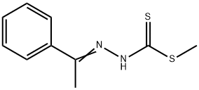 1-methylsulfanyl-N-(1-phenylethylideneamino)methanethioamide Structure