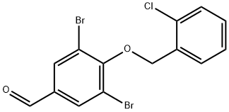 3,5-DIBROMO-4-[(2-CHLOROBENZYL)OXY]BENZALDEHYDE 구조식 이미지